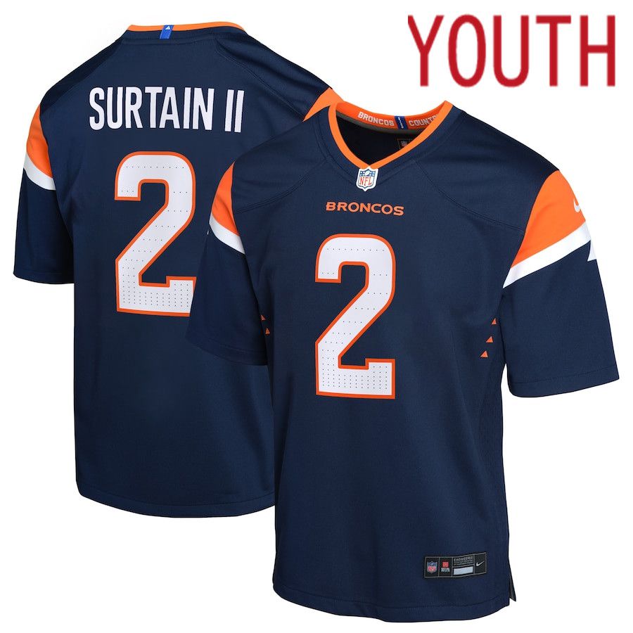 Youth Denver Broncos #2 Patrick Surtain II Nike Navy Alternate Game NFL Jersey